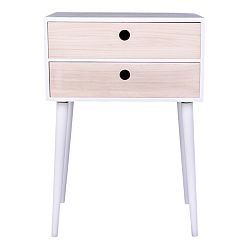 Noční stolek ze dřeva pavlovnie s bílým rámem House Nordic Rimini