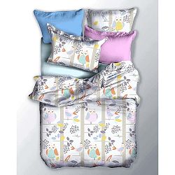 Oboustranné povlečení z mikrovlákna DecoKing Basic Sowa, 200 x 220 cm