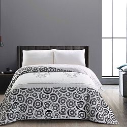 Oboustranný černobílý přehoz z mikrovlákna DecoKing My Deer Friend, 170 x 270 cm