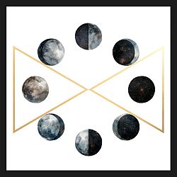 Obraz na plátně Marmont Hill Moon Phases, 41 x 41 cm