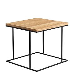 Odkládací stolek s černým podnožím a dubovou deskou Custom Form Walt