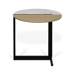 Odkládací stolek s deskou v dekoru dubu a bílého mramoru TemaHome Mezzo