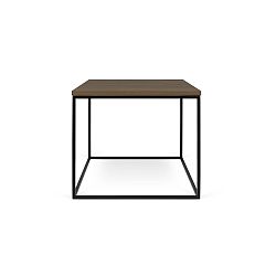 Odkládací stolek s deskou v dekoru ořechu a černýma nohama TemaHome Gleam