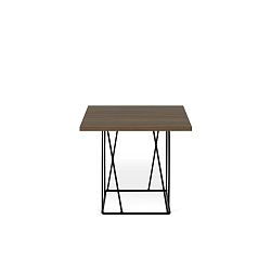 Odkládací stolek s deskou v dekoru ořechu a černýma nohama TemaHome Helix