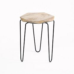 Odkládací stolek s deskou z mangového dřeva Simla Hexa, ⌀ 30 cm