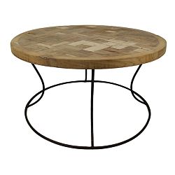 Odkládací stolek s deskou z teakového dřeva HSM collection Mosa, ⌀ 80 cm