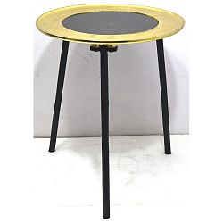 Odkládací stolek s detailem ve zlaté barvě Miloo Home Cicero