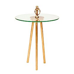 Odkládací stolek s detaily ve zlaté barvě Miloo Home Ovid