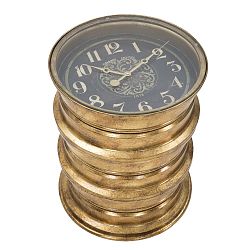 Odkládací stolek s hodinami ve zlaté barvě Mauro Ferretti Orologio