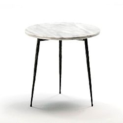 Odkládací stolek s mramorovou deskou Thai Natura Laurien, ⌀ 40 cm