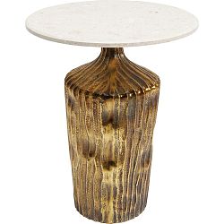 Odkládací stolek s přírodní mramorovou deskou Kare Design Riffle, ⌀ 46 cm