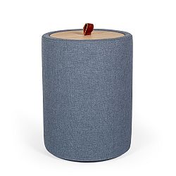 Odkládací stolek v denimově modré barvě se snímatelnou deskou z dubového dřeva Askala Ibisco, ⌀ 36 cm