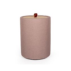 Odkládací stolek ve světle růžové barvě se snímatelnou deskou z dubového dřeva Askala Ibisco, ⌀ 36 cm