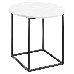 Odkládací stolek z kovové konstrukce s bílou mramorovou deskou Kare Design