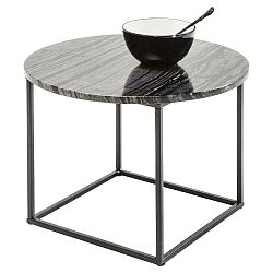 Odkládací stolek z kovové konstrukce s černou mramorovou deskou Kare Design