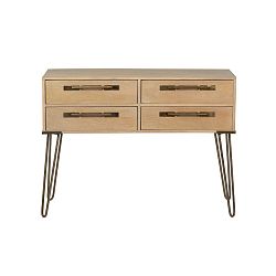 Odkládací stolek z masivního mangového dřeva se čtyřmi šuplíky Woodjam Nevada, šířka 99,5 cm