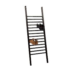 Odkládací žebřík na boty Linen Couture Escalera XL Black, výška 1,5 m
