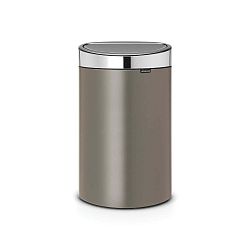 Odpadkový koš v barvě platinově matné oceli Brabantia Touch Bin, 40 l
