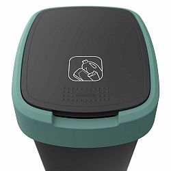 Odpadkový koš z recyklovaného plastu ve stříbrno-černé barvě 25 l Twist - Rotho