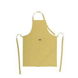 Okrově žlutá kuchyňská zástěra s příměsí lnu Tiseco Home Studio