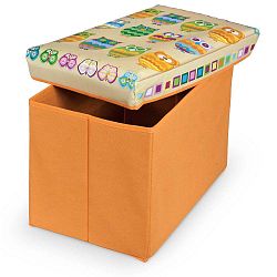 Oranžová podnožka s úložným prostorem Domopak Ottoman, délka 49 cm