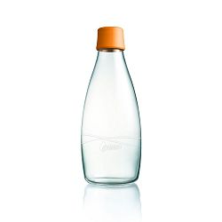 Oranžová skleněná lahev ReTap s doživotní zárukou, 800 ml