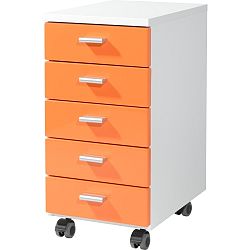 Oranžová skříňka na kolečkách Germania Rolling, 28 x 57 cm