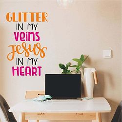 Oranžovo-růžová nástěnná samolepka North Carolina Scandinavian Home Decors Motto V29