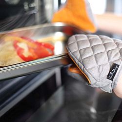 Oranžovošedá bavlněná chňapka se silikonem Vialli Design