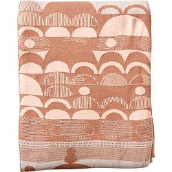 Oranžový bavlněný pléd Södahl City Circles, 130 x 170 cm