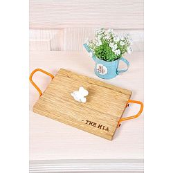 Oranžový malý servírovací tác s prkénkem The Mia Sign