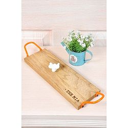 Oranžový podlouhlý servírovací tác s prkénkem The Mia Sign