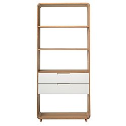 Otevřená knihovna ze dřeva bílého dubu Unique Furniture Amalfi