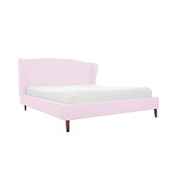 Pastelově růžová postel s přírodními nohami Vivonita Windsor, 160 x 200 cm