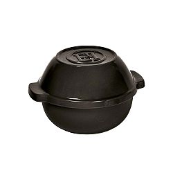 Pepřově černý otočný hrnec na brambory Emile Henry Flame, ⌀ 25 cm