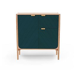 Petrolejově modrá komoda z dubového dřeva HARTÔ Marius