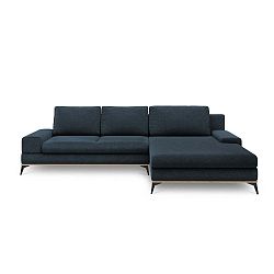 Petrolejově modrá rozkládací rohová pohovka Windsor & Co Sofas Planet, pravý roh