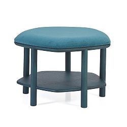 Petrolejově modrý taburet z jasanového dřeva HARTÔ Abel, ⌀ 55 cm