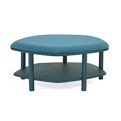 Petrolejově modrý taburet z jasanového dřeva HARTÔ Abel, ⌀ 84 cm