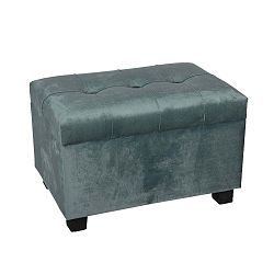 Petrolejově zelený taburet s úložným prostorem Clayre & Eef