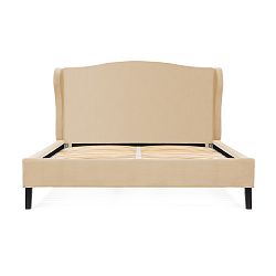 Pískově hnědá postel z bukového dřeva s černými nohami Vivonita Windsor, 160 x 200 cm