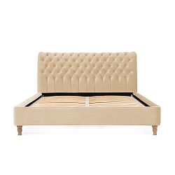 Pískově hnědá postel z bukového dřeva Vivonita Windsor, 180 x 200 cm