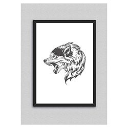 Plakát v rámu North Carolina Scandinavian Home Decors Wolf, 45 x 33 cm