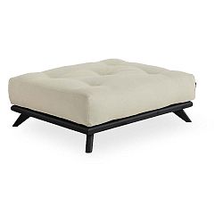 Podnožka s béžovým potahem Karup Design Senza Black/Beige