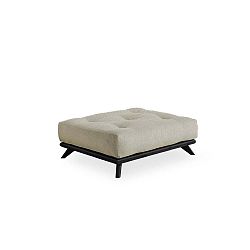 Podnožka s lněným potahem Karup Design Senza Black/Linen