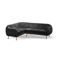 Pohovka Stella Grand Black s lenoškou na levé straně