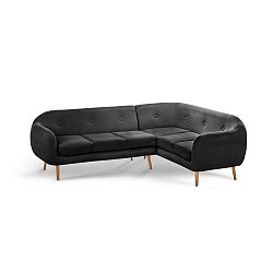 Pohovka Stella Grand Black s lenoškou na pravé straně