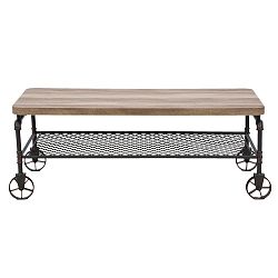 Pojízdný konfereční stolek z kovu a dřeva Mauro Ferretti Manhattan