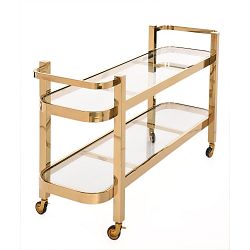 Pojízdný servírovací stolek ve zlaté barvě Miloo Home Monumental