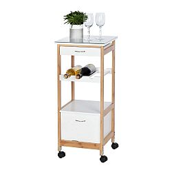 Pojízdný servírovací stolek z bambusového dřeva na kolečkách Wenko Finja